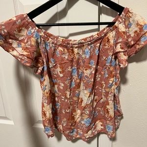 Off the shoulder crop top blouse